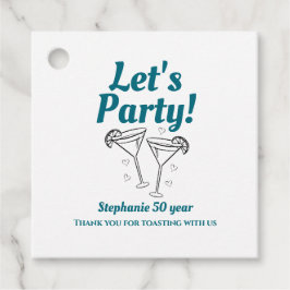 Etiquetas Para Recuerdos Retro Teal Cocktail Woman's 50th Birthday Party