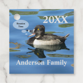 Etiquetas Para Recuerdos Reunión familiar de un pato humorístico sobre el l