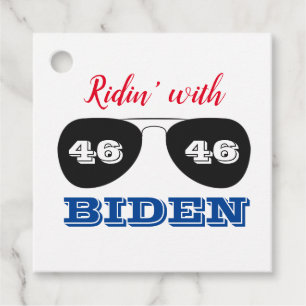 Etiquetas Para Recuerdos Ridin' con gafas de sol Aviador Biden 46