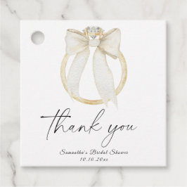 Etiquetas Para Recuerdos Ring Bow Se está atando el nudo Bridal Shower grac