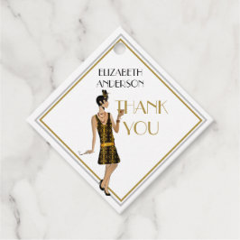 Etiquetas Para Recuerdos Roaring 20s Flapper Gatsby Gracias Oro Negro