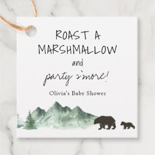 Etiquetas Para Recuerdos Roast a Marshmallow Smore Baby Shower Bear Tag