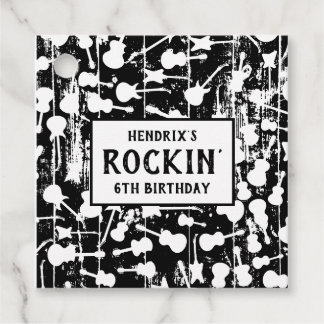 Etiquetas Para Recuerdos Rock & Roll Guitar Birthday Party