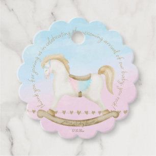 Etiquetas Para Recuerdos Rockefeller Blue Pink Gender Neutral Baby Shower