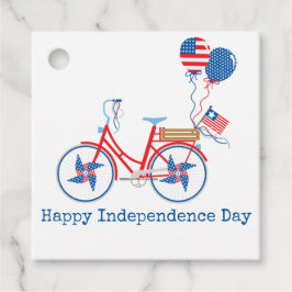 Etiquetas Para Recuerdos Rojo Blanco y Azul Bicicleta Caprichosa 4 de Julio