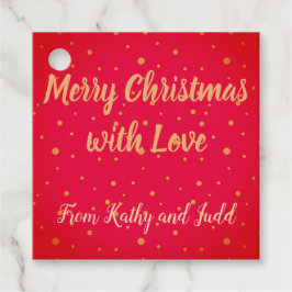 Etiquetas Para Recuerdos Rojo con texto dorado y puntos favorecen las etiqu