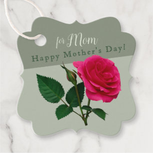 Etiquetas Para Recuerdos Rojo para Mamá Feliz Día de la Madre CC1103