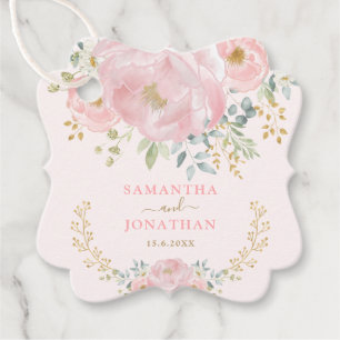 Etiquetas Para Recuerdos Romántico Bloom Blanche Floral de oro Rosa Boda Pe