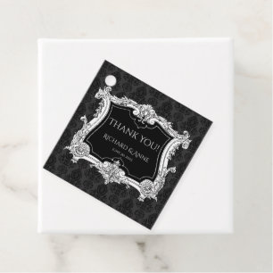 Etiquetas Para Recuerdos Romántico, Elegante "Gracias" enmarcado al estilo 