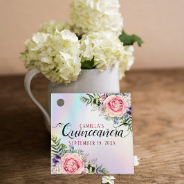 Etiquetas Para Recuerdos Romántico elegante y encantador Quinceañera floral