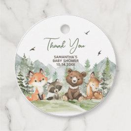 Etiquetas Para Recuerdos Ronda Baby Shower de Adventure Begin Woodland Anim