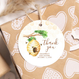 Etiquetas Para Recuerdos Ronda Baby Shower de Little Honey Bee