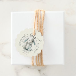Etiquetas Para Recuerdos Ronda de BABY SHOWER de conejito acolchado
