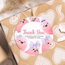 Etiquetas Para Recuerdos Ronda de Baby Shower Pink Little Boo Halloween