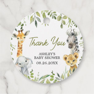 Etiquetas Para Recuerdos Ronda de Baby Shower Wild One Jungle Safari