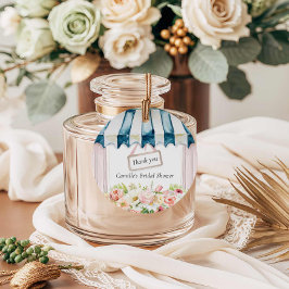 Etiquetas Para Recuerdos Ronda de duchas de novias con flores rosas de jard