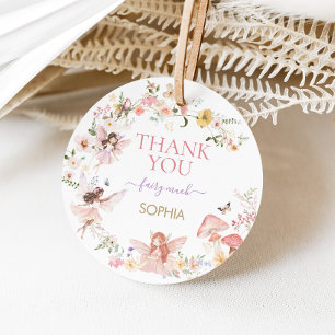 Etiquetas Para Recuerdos Ronda de fiesta de cumpleaños de hadas florales