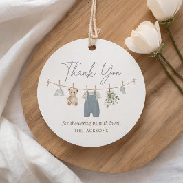 Etiquetas Para Recuerdos Ropa de bebé para niño boho azul Baby Shower
