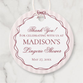 Etiquetas Para Recuerdos Ropa interior roja Borgoña para la fiesta de despe