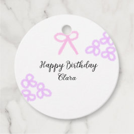 Etiquetas Para Recuerdos Ropa rosa morado floral pastel feliz cumpleaños