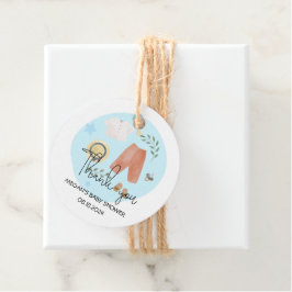 Etiquetas Para Recuerdos Ropa simple y ligera Baby Shower azul Gracias