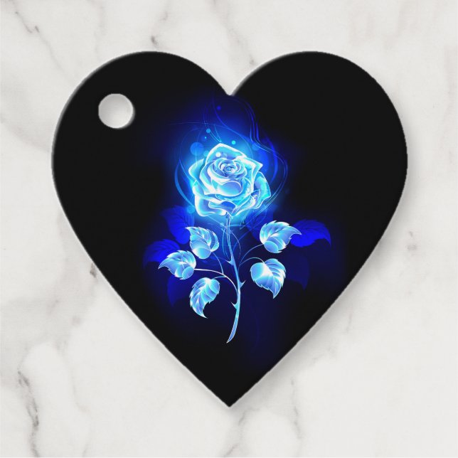 Etiquetas Para Recuerdos Rosa Azul Ardiente (Anverso)