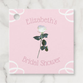 Etiquetas Para Recuerdos Rosa Blanca Pétalo Rosa Despedida de Soltera