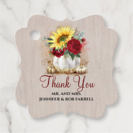 Etiquetas Para Recuerdos Rosa de calabaza de oro de Borgoña y Boda de giras