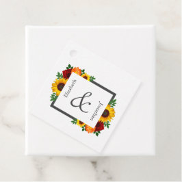 Etiquetas Para Recuerdos Rosa de girasol del atardecer Boda floral