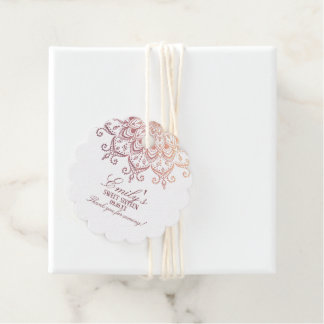 Etiquetas Para Recuerdos Rosa Gold Mandala Sweet 16 Gracias