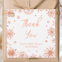 Rosa Gold Snowflakes Baby Shower Gracias