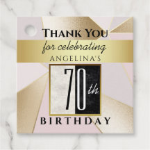 Rosa Gold Sparkle 70 cumpleaños Gracias