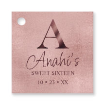 Rosa Monograma Dorado Dieciséis