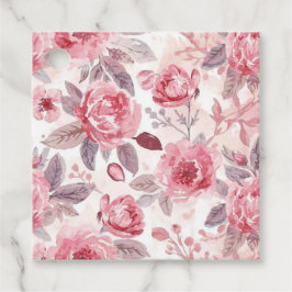 Etiquetas Para Recuerdos Rosa Peonía Rosa Floral Acuarela Jardín