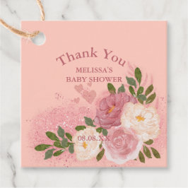 Etiquetas Para Recuerdos Rosa Purpurina De Oro Y Personalizado De Glam