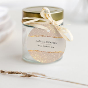 Etiquetas Para Recuerdos Rosa purpurina oro natural elegante presupuesto