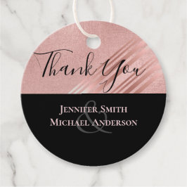 Etiquetas Para Recuerdos Rosa Relieve metalizado Purpurina negro Aspecto B