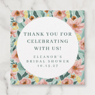 Etiquetas Para Recuerdos Rosa Salvia Floral Bridal Shower Agradecimiento Pe