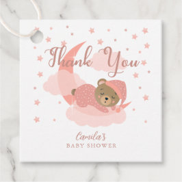 Etiquetas Para Recuerdos Rosa Sobre El Oso Durmiente De La Luna Gracias