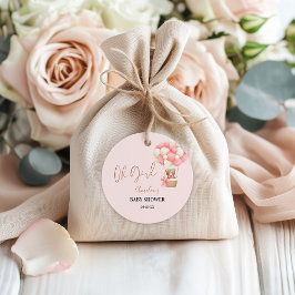 Etiquetas Para Recuerdos Rosa Teddy Bear Oh Chica Balloon Baby Shower