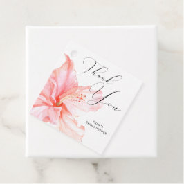 Etiquetas Para Recuerdos Rosa Tropical Hibiscus Gracias