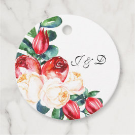 Etiquetas Para Recuerdos Rosa y Berry Watercolor Stems Boda