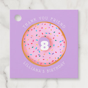 Etiquetas Para Recuerdos Rosado arcoiris salpicado Donut Foto de cumpleaños