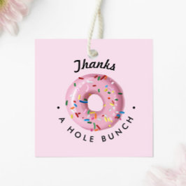 Etiquetas Para Recuerdos Rosado rociado Donut "Gracias a un cubo"