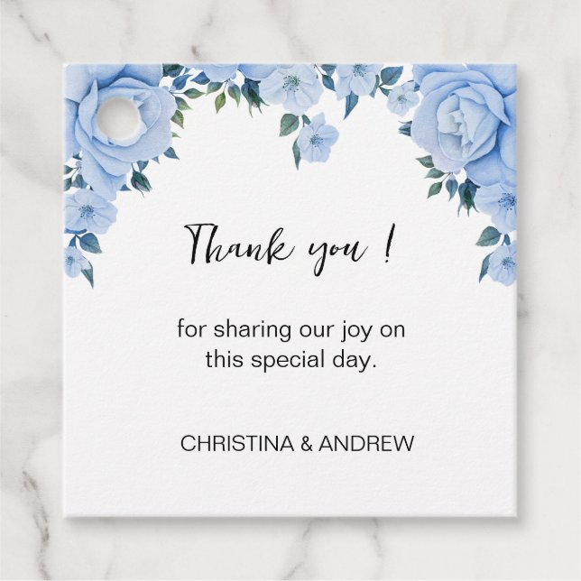 Etiquetas Para Recuerdos Rosas azules (Anverso)