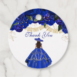 Etiquetas Para Recuerdos Rosas Azules Elegante Charro Floral Quinceanera