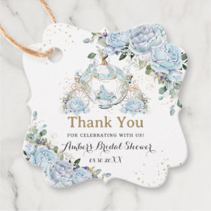 Etiquetas Para Recuerdos Rosas Azules Vintage Princesa Carruaje Baño Nupcia