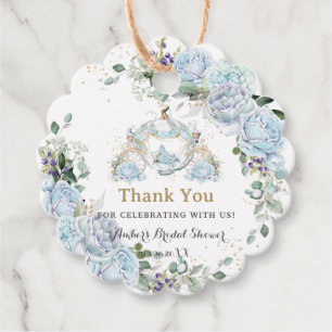 Etiquetas Para Recuerdos Rosas Azules Vintage Princesa Carruaje Ducha Nupci