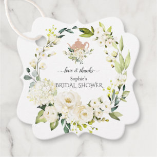 Etiquetas Para Recuerdos Rosas Blancas Delicadas Hidrangea Fiesta de Té Bri