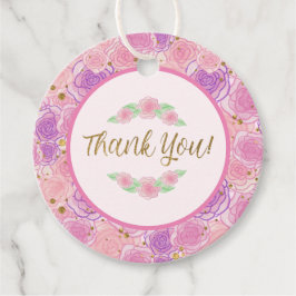 Etiquetas Para Recuerdos Rosas de la Girona Rosa Gold Gracias Baby Shower